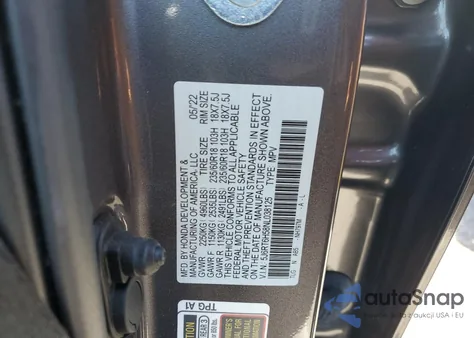 2022 Honda Cr-V Ex z USA, uszkodzony, nr VIN 5J6RT6H58NL038125